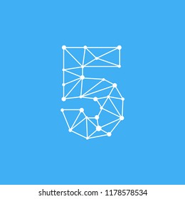 Modern Vector Logo Number 5. 5 Number Design Vector