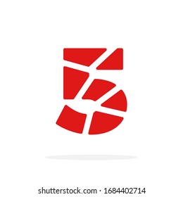 Logotipo Vector Moderno Número 5. Vector de diseño de cinco números