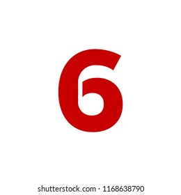 Modern Vector Logo Number 6. 6 Number Design Vector.