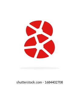 Modern Vector Logo Number 8. Eight Number Design Vector