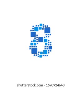 Modern Vector Logo Number 8. 8 Number Design Vector