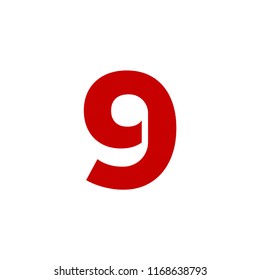 Modern Vector Logo Number 9. 9 Number Design Vector.