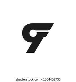 Modern Vector Logo Number 9. Nine Number Design Vector Double Wing