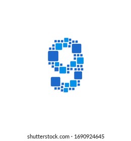 Logotipo vectorial moderno número 9. Vector de diseño de 9 números