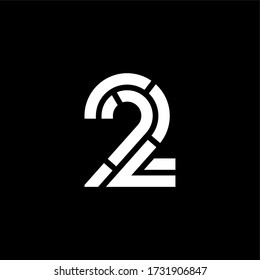 Modern Vector Logo Number Lines 2. 2 Line Number Design Vector