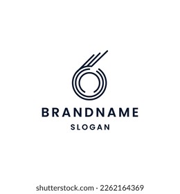 Modern Vector Logo Number Lines 6. Design Vector