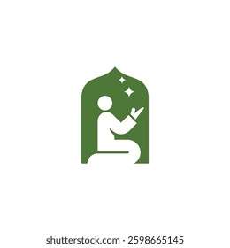 modern vector logo of praying people 