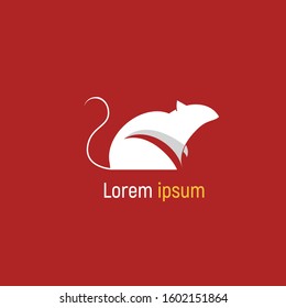 modern vector logo rat icon on a red background 2020