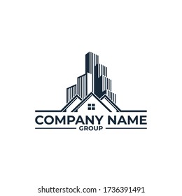 Logotipo moderno vectorial inmobiliario