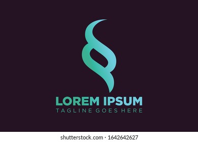 modern vector logo SS in bright blue