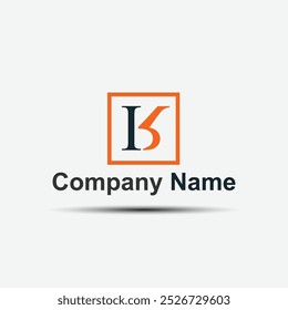 A modern vector logo with stylized BK letters in an orange square frame. Ideal for professional branding in corporate, tech, or creative industries. Scalable for digital and print use.