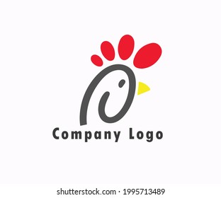 Modern vector logo template, chicken logo, hen logo or icon of chicken head