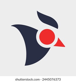 Modern vector logo template or icon of chicken head, rooster and cock.
