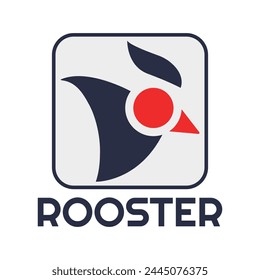 Modern vector logo template or icon of chicken head, rooster and cock.