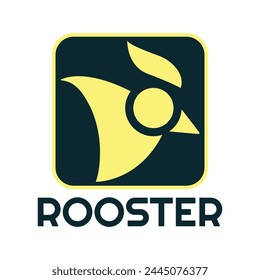 Modern vector logo template or icon of chicken head, rooster and cock.