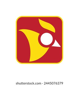 Modern vector logo template or icon of chicken head, rooster and cock.