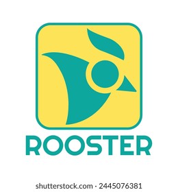 Modern vector logo template or icon of chicken head, rooster and cock.