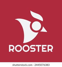Modern vector logo template or icon of chicken head, rooster and cock.