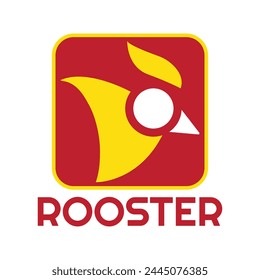 Modern vector logo template or icon of chicken head, rooster and cock.