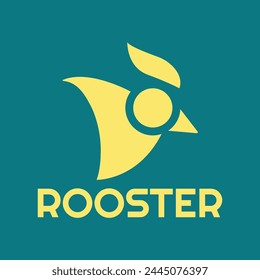 Modern vector logo template or icon of chicken head, rooster and cock.
