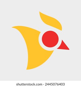 Modern vector logo template or icon of chicken head, rooster and cock.