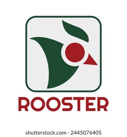 Modern vector logo template or icon of chicken head, rooster and cock.