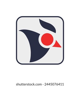 Modern vector logo template or icon of chicken head, rooster and cock.