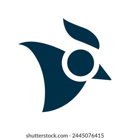 Modern vector logo template or icon of chicken head, rooster and cock.