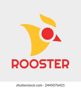 Modern vector logo template or icon of chicken head, rooster and cock.