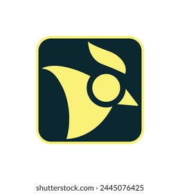 Modern vector logo template or icon of chicken head, rooster and cock.