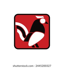 Modern vector logo template or icon of chicken, rooster and cock head.