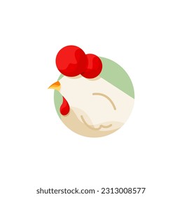 Modern vector logo templates or icons of chicken head. Vector Logo Illustration Rooster Simple Mascot Style.