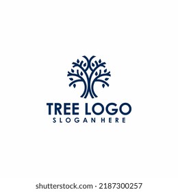 modern vector logo tree illustration 