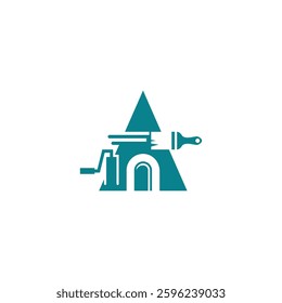modern vector logo of triangle house painter