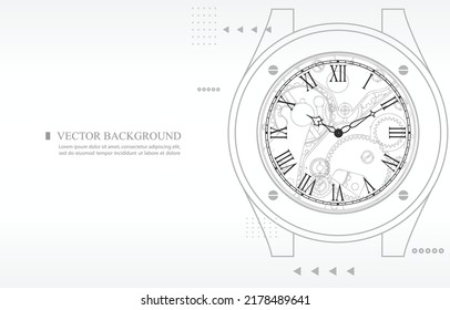 Modern vector luxury watch white wallpaper