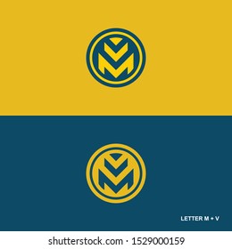 Modern vector M + V letter logo