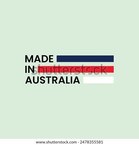 Modern Vector Made in Australia Label Isolated On green Background Stock Illustration 