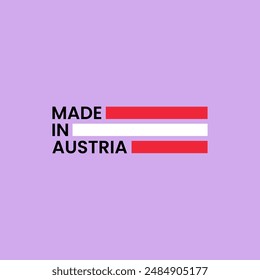 Modern Vector Made In Austria  Label Isolated On violet Background Stock Illustration 