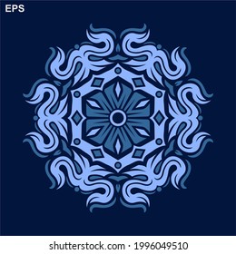 Diseño moderno de arte de mandala vectorial con una hermosa mezcla de colores, adecuado para todas las necesidades de diseño publicitario, tanto para diseños de tarjetas de visita, banners, folletos y otros. archivos de formato EPS