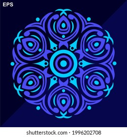 Diseño moderno de arte de mandala vectorial con una hermosa mezcla de colores, adecuado para todas las necesidades de diseño publicitario, tanto para diseños de tarjetas de visita, banners, folletos y otros. archivos de formato EPS