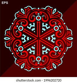 Modern vector mandala art design with a beautiful mix of colors, suitable for all advertising design needs, both for business card designs, banners, brochures and others. EPS format files