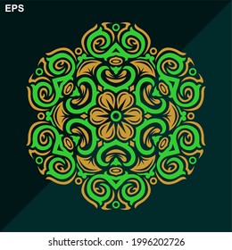 Modern vector mandala art design with a beautiful mix of colors, suitable for all advertising design needs, both for business card designs, banners, brochures and others. EPS format files