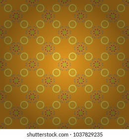 Modern vector mandalas design for print on card paper, fabric poster, carpet or book cover. Colorful tones. Abstract luxury and elegant seamless pattern in popular gray, orange and yellow colors.