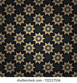 Modern vector mandalas design for print on card paper, fabric poster, carpet or book cover. Colorful tones. Abstract luxury and elegant seamless pattern in popular beige, blue and gray colors.