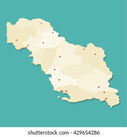 Modern Vector map of Albania