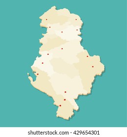 Modern Vector map of Albania