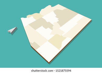 Modern Vector Map of Arizona State USA
