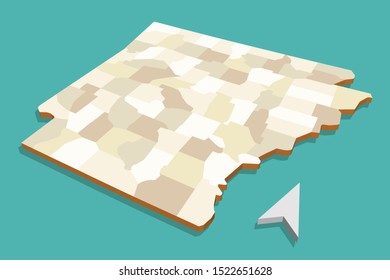 Modern Vector Map of Arkansas State USA