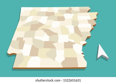 Modern Vector Map of Arkansas State USA