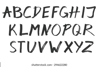 Modern Vector Marker Alphabet. Watercolor Font. ABC Painted Letters. Modern Brushed Lettering. Painted Alphabet. Part 1